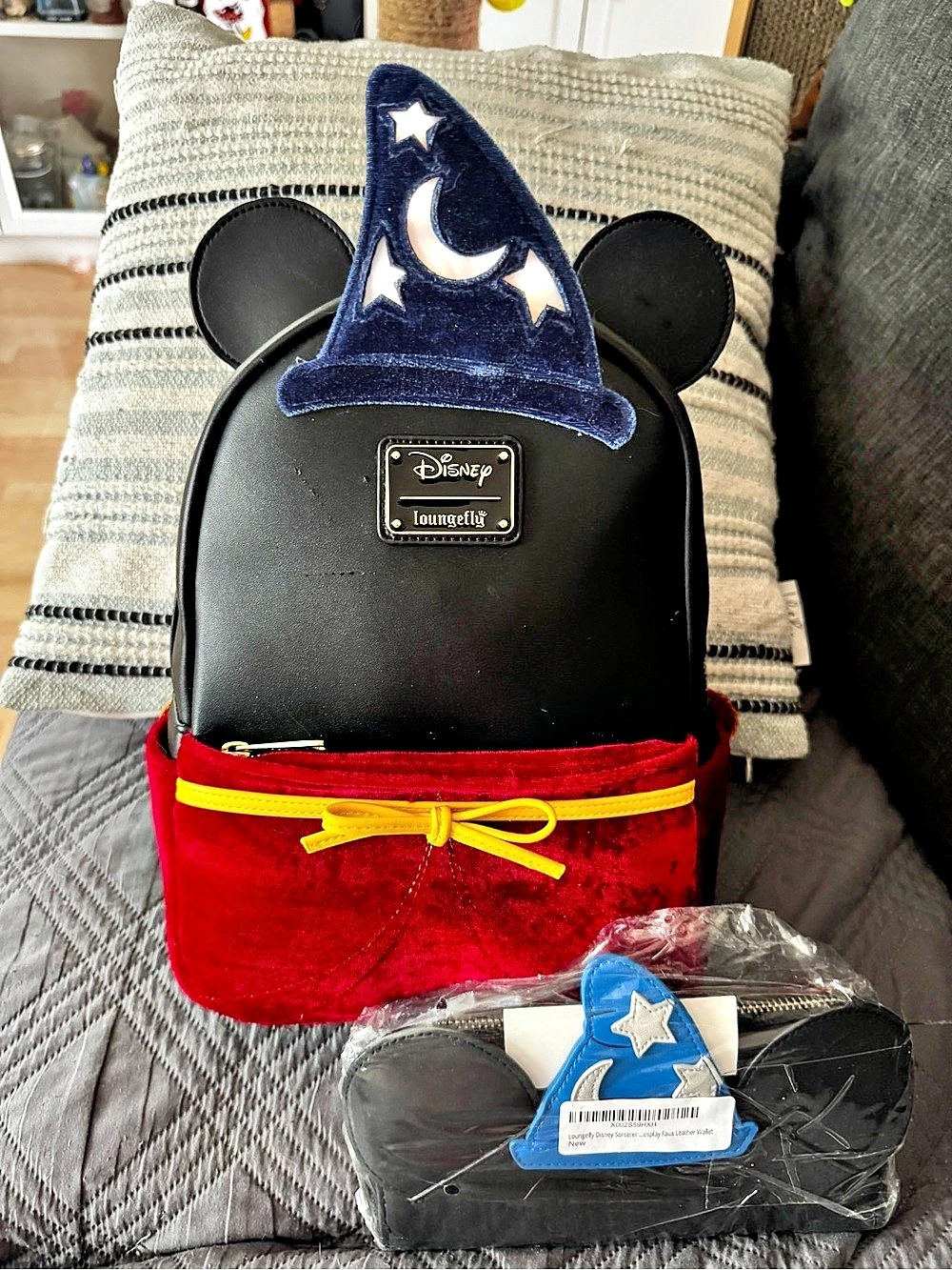 Disney Loungefly Sorcerer’s Apprentice Mini Backpack with Matching Wallet. NWT